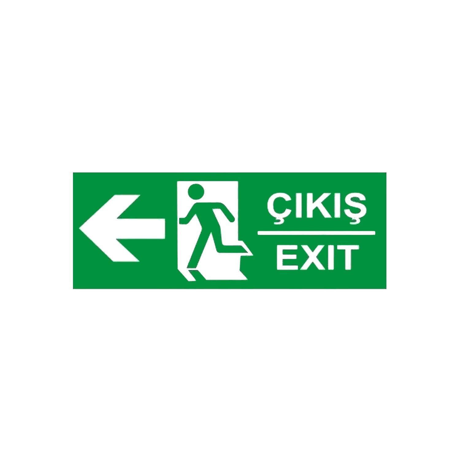 Çıkış Exıt Sol Ok (Fotolümenli Levha)