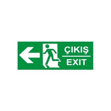 Çıkış Exıt Sol Ok (Fotolümenli Levha)
