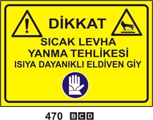 Sıcak Levha Yanma Tehlikesi Isıya Dayanıklı Eldiven Giy