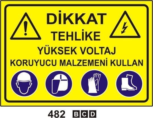Tehlike Yüksek Voltaj Koruyucu Malzemeni Kullan