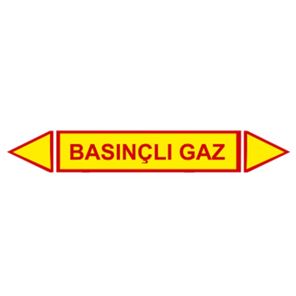 Basınçlı Gaz Akışkan Boru Etiketi