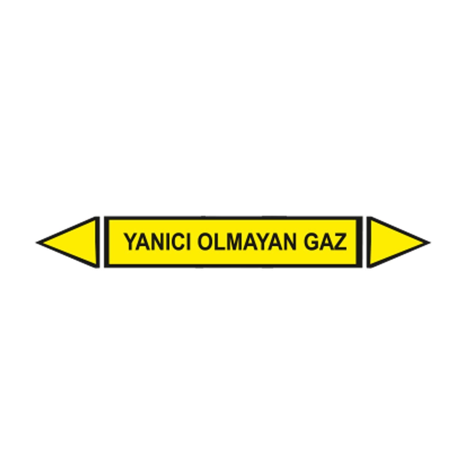 Yanıcı Olmayan Gaz Akışkan Boru Etiketi