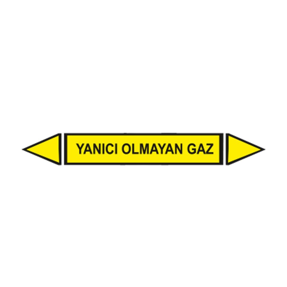 Yanıcı Olmayan Gaz Akışkan Boru Etiketi
