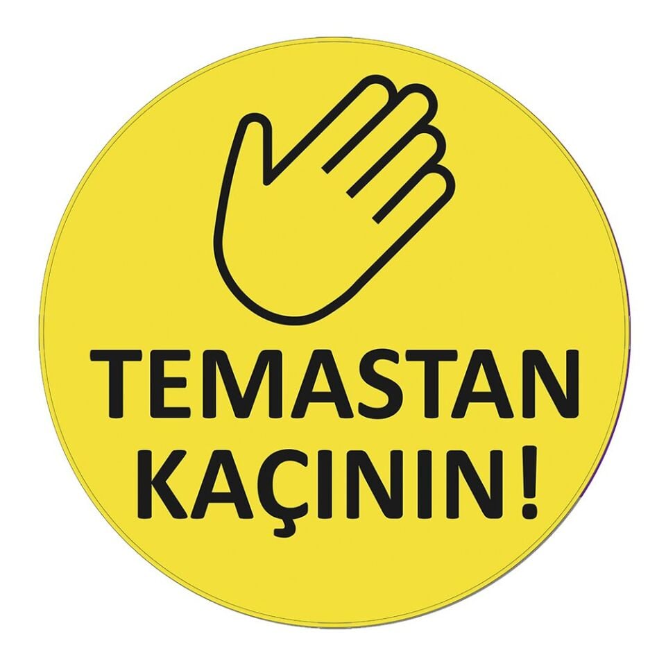 Temastan Kaçının Sosyal Mesafe Zemin Stickerı 30x30 Laminasyonlu
