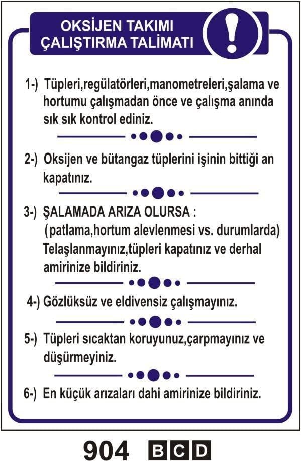 Oksijen Takımı Çalıştırma Talimatı