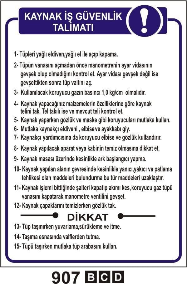 Kaynak İş Güvenlik Talimatı