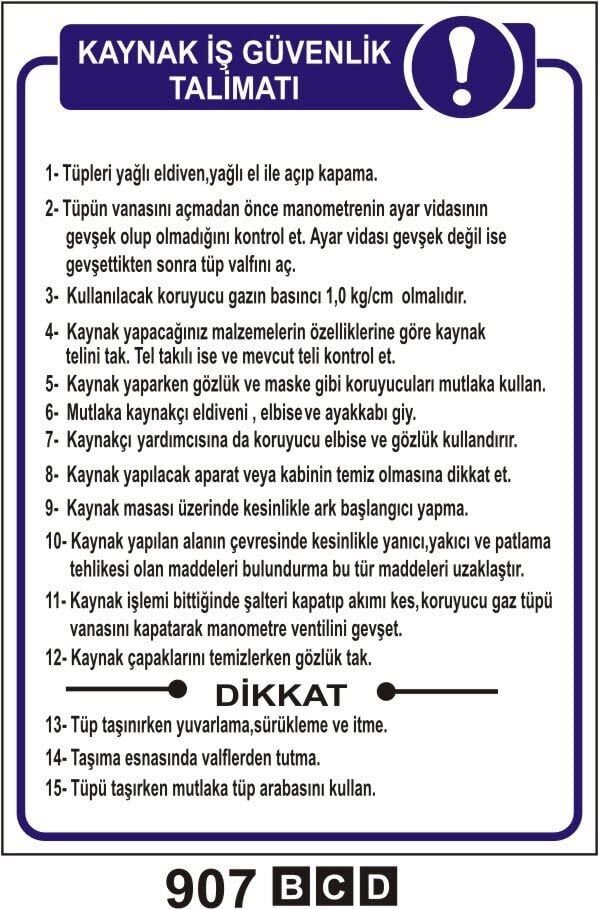 Kaynak İş Güvenlik Talimatı