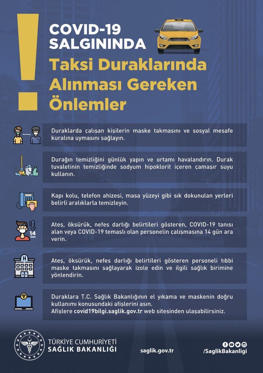 Taksi Duraklarında Alınması Gereken Önlemler Levhası