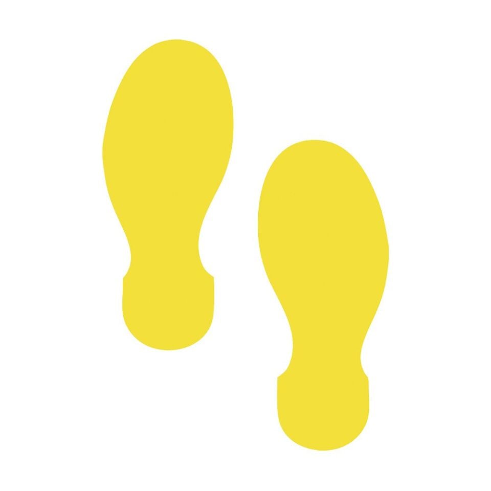 Ayak İzi Zemin Sticker | 10 Çift Sosyal Mesafe Etiketi