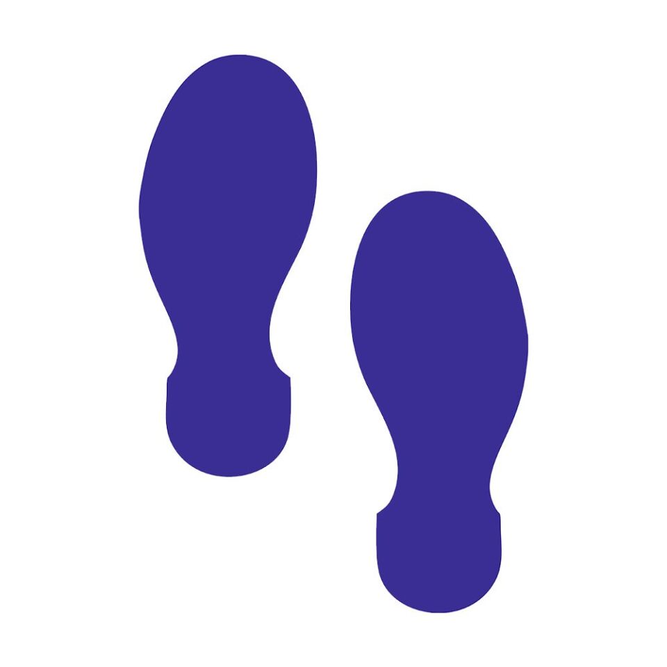 Ayak İzi Zemin Sticker | 10 Çift Sosyal Mesafe Etiketi