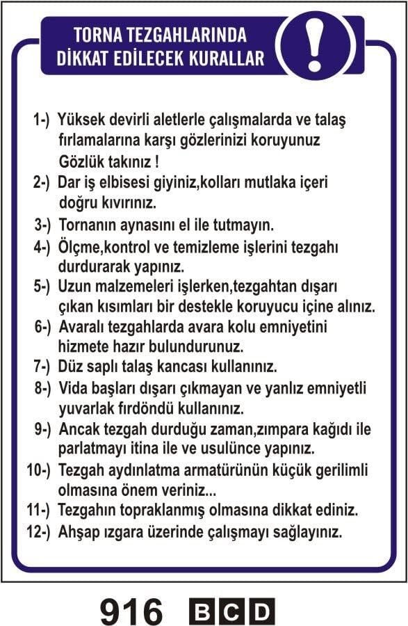 Torna Tezgahlarında Dikkat Edilecek Hususlar