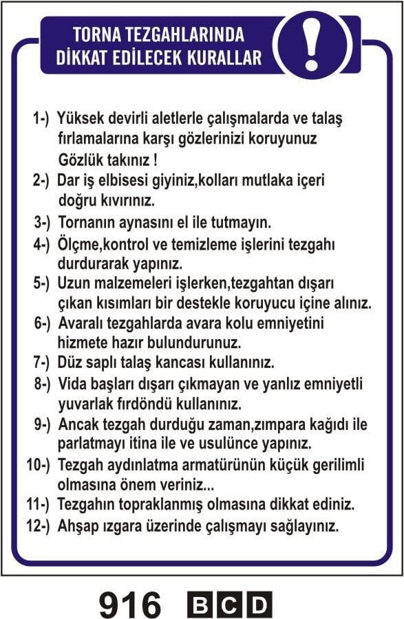 Torna Tezgahlarında Dikkat Edilecek Hususlar