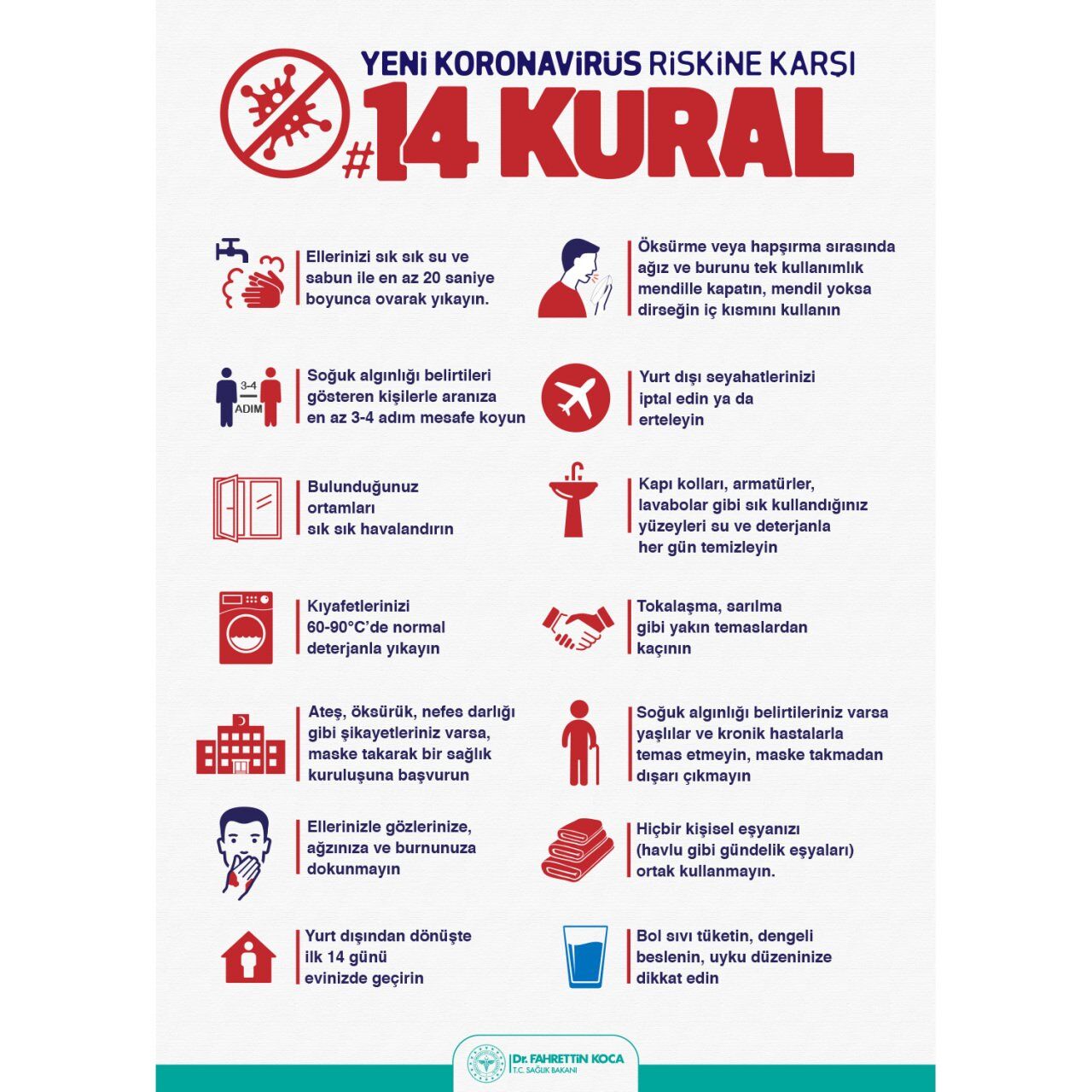 14 Kural Pandemi Uyarı Levhası