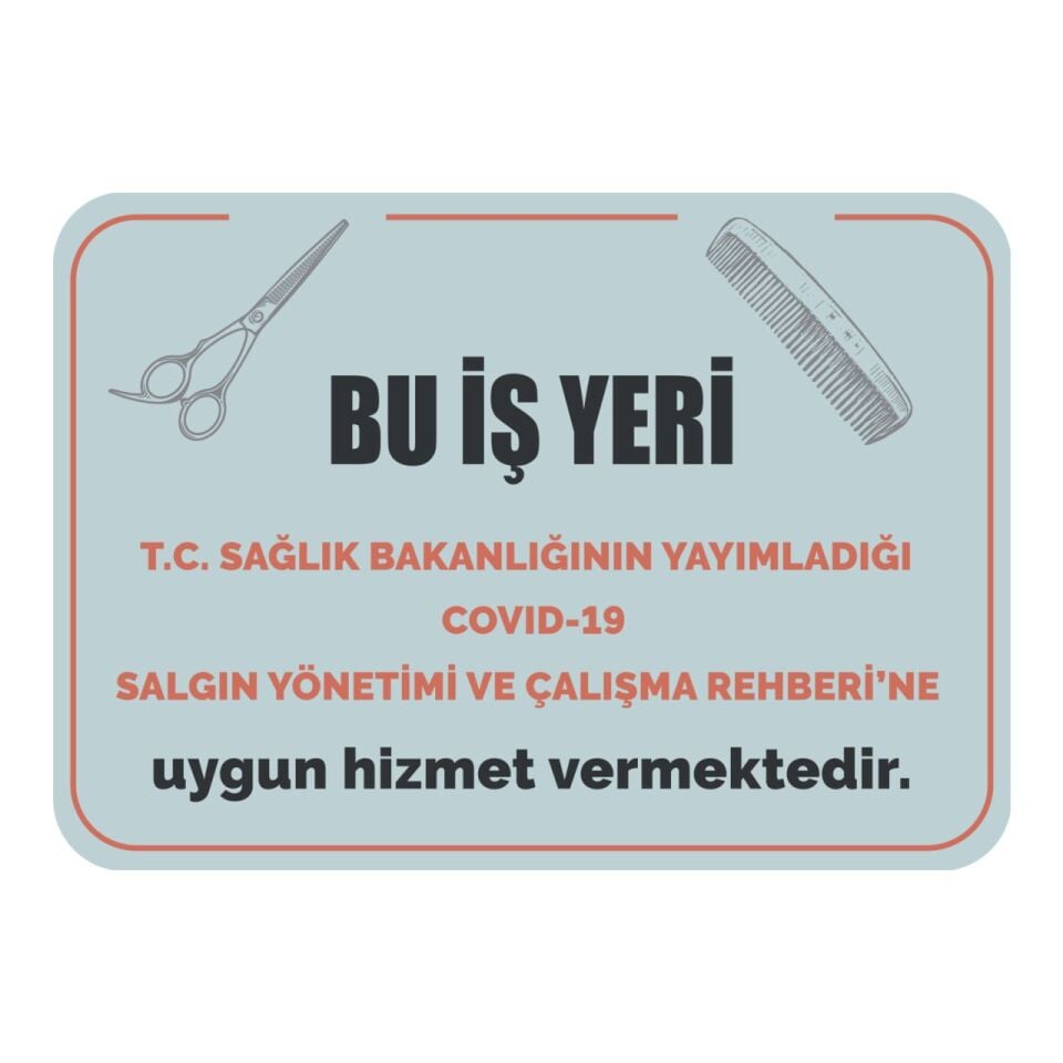 Berber Yönetmeliği Pandemi Uyarı Levhası