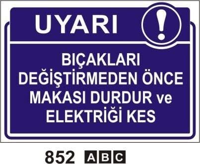 Bıçakları Değiştirmeden Önce Makası Durdur Elektiriği Kes