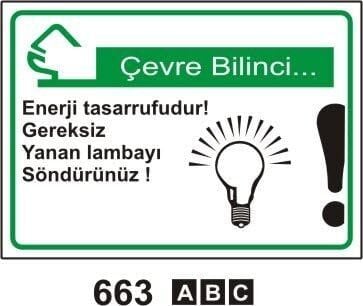 Gereksiz Yanan Lambayı Söndür Levhası