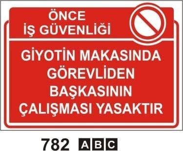 Giyotin Makasında Görevliden Başkası Çalışması Yasaktır