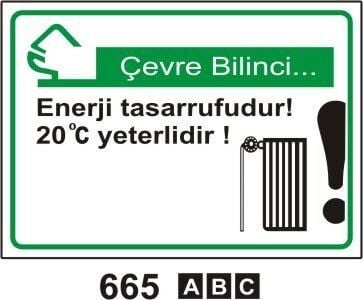 Enerji Tasarrufudur 20 C Yeterlidir Levhası