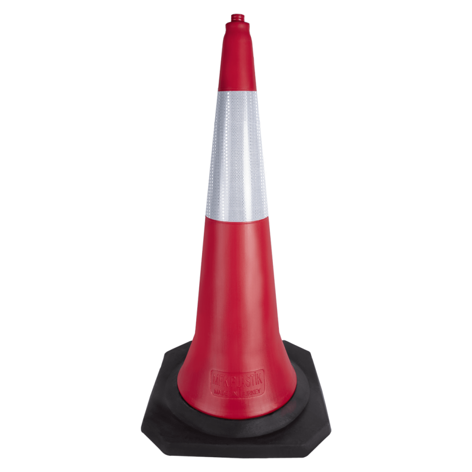 100 cm Trafik ve Reklam Konisi | Kauçuk Tabanlı Reklam Konisi Mfk 3600