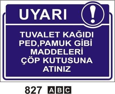 Tuvalet Kağıdı Ped Pamuk Gibi Maddeleri Çöp Kutusuna Atınız