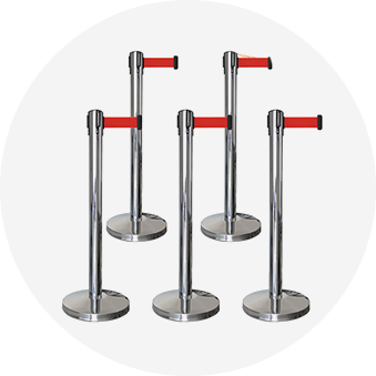 Şeritli Krom Bariyerler